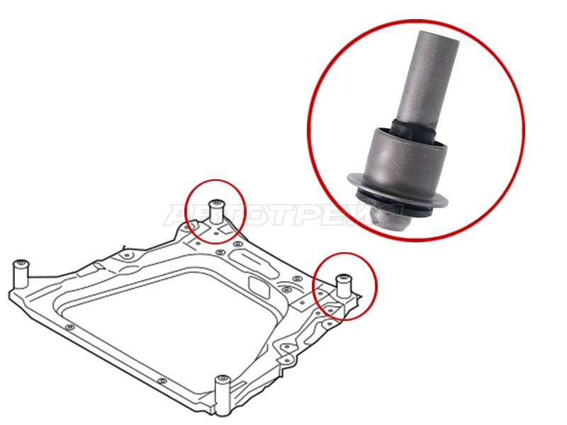 Сайлентблок переднего подрамника задний NISSAN QASHQAI /QASHQAI+2 06-14 /X-TRAIL 07- /JUKE 10- (SAT: ST-54467-JD00A)