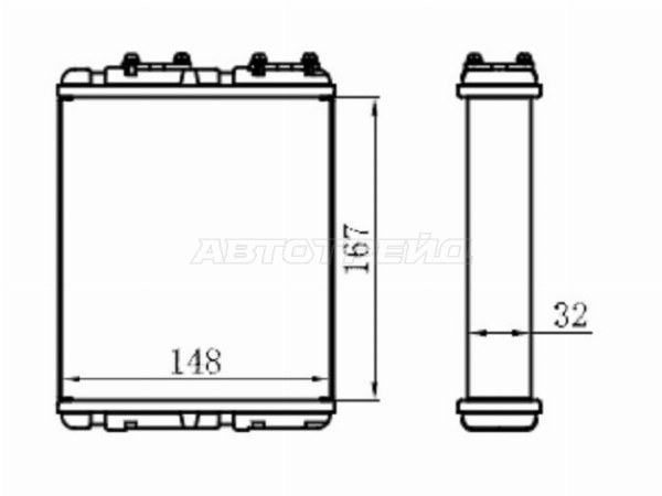 Радиатор отопителя салона MITSUBISHI LANCER /LIBERO 92-00 /COLT 92-96 /NISSAN SERENA C23 92-00 /TERRAN I (SAT: ST-MB15-395-0)