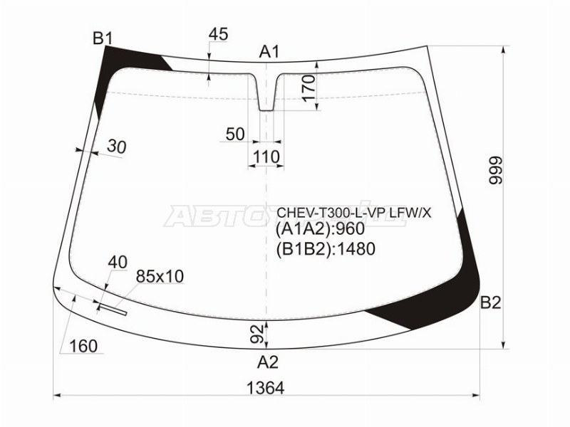 Стекло лобовое Chevrolet Aveo 11-15 (XYG: CHEV-T300-L-VP LFW/X)