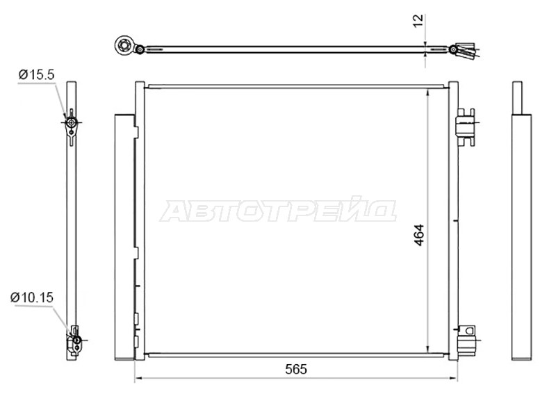 Радиатор кондиционера Nissan Qashqai 13-22  / X-Trail 13-22  / Rogue 14-21  / Renault Espace 15-19  / Kadjar 15-22  / Koleos 16- (SAT: ST-DT66-394-0)