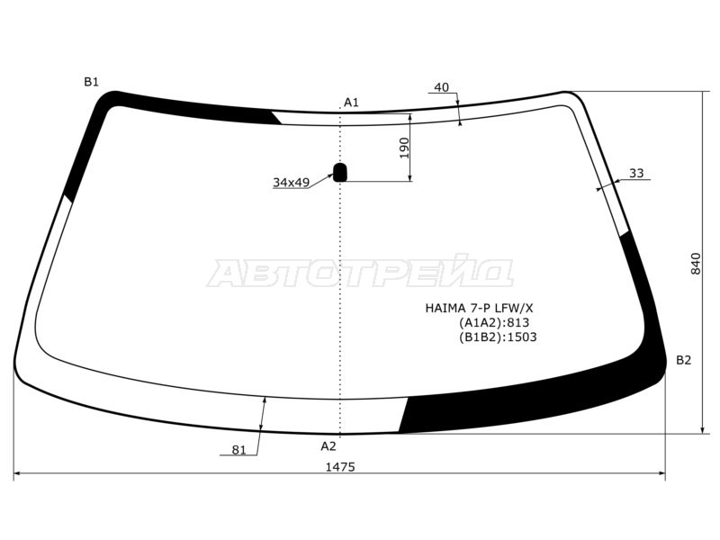 Стекло лобовое Haima 7 13-16 (XYG: HAIMA 7-P LFW/X)