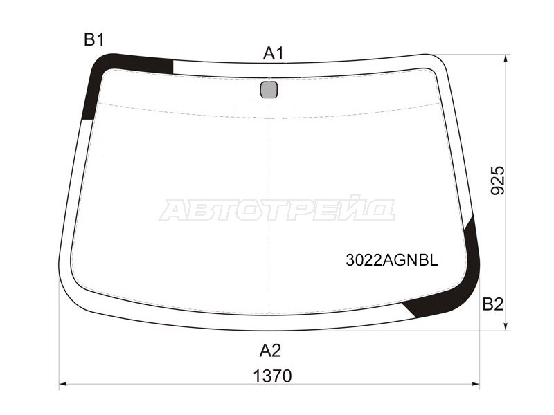 Стекло лобовое Chevrolet Aveo 02-11  / Nexia 20-  / Daewoo Gentra 05-11  / Ravon Nexia R3 16-  / ЗАЗ Вида 12-14 (FUYAO: 3022AGNBL)