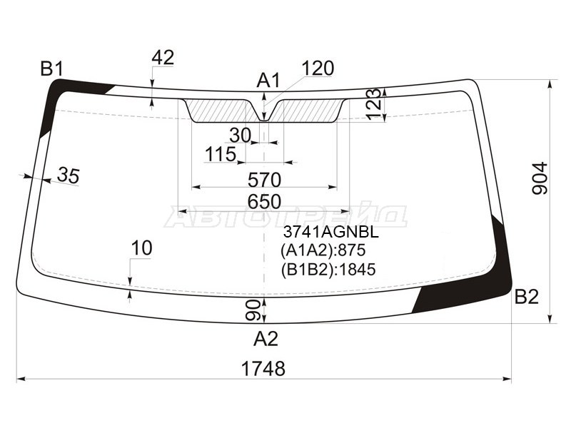 Стекло лобовое Iveco Daily 99-14  / Nissan Interstar 01-10  / Opel Movano 98-10  / Renault Master 97-10 (FUYAO: 3741AGNBL)