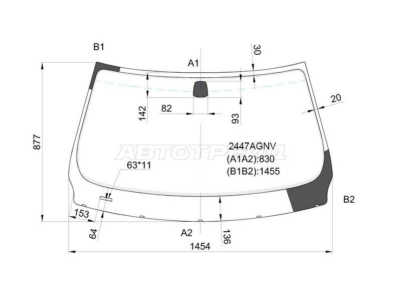 Стекло лобовое BMW 3-Series 05-14  / M3 06-13 (FUYAO: 2447AGNV)