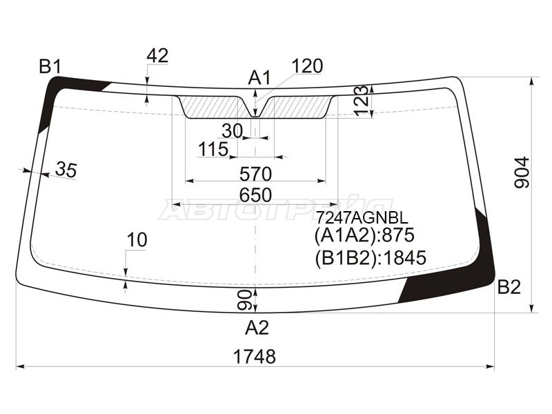 Стекло лобовое Iveco Daily 99-14  / Nissan Interstar 01-10  / Opel Movano 98-10  / Renault Master 97-10 (FUYAO: 7247AGNBL)