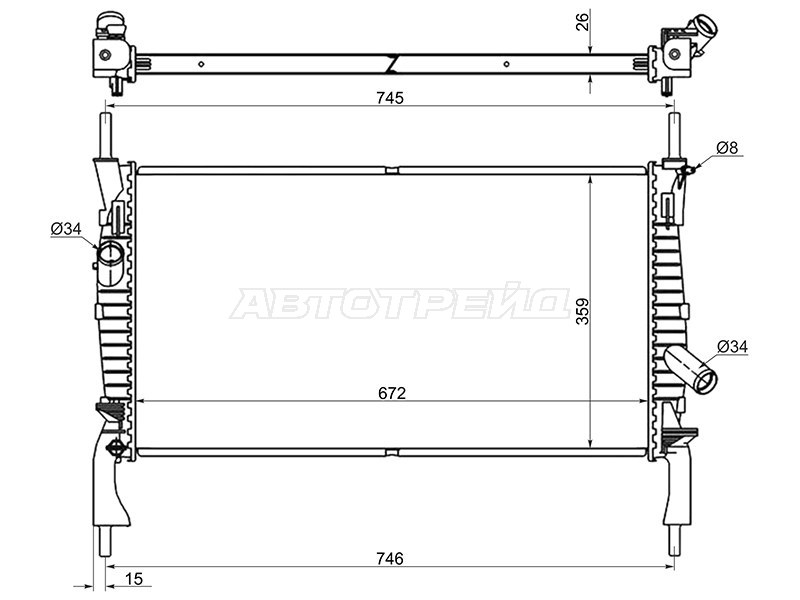 Радиатор Ford Transit 06-14 (SAT: FD0006-06)