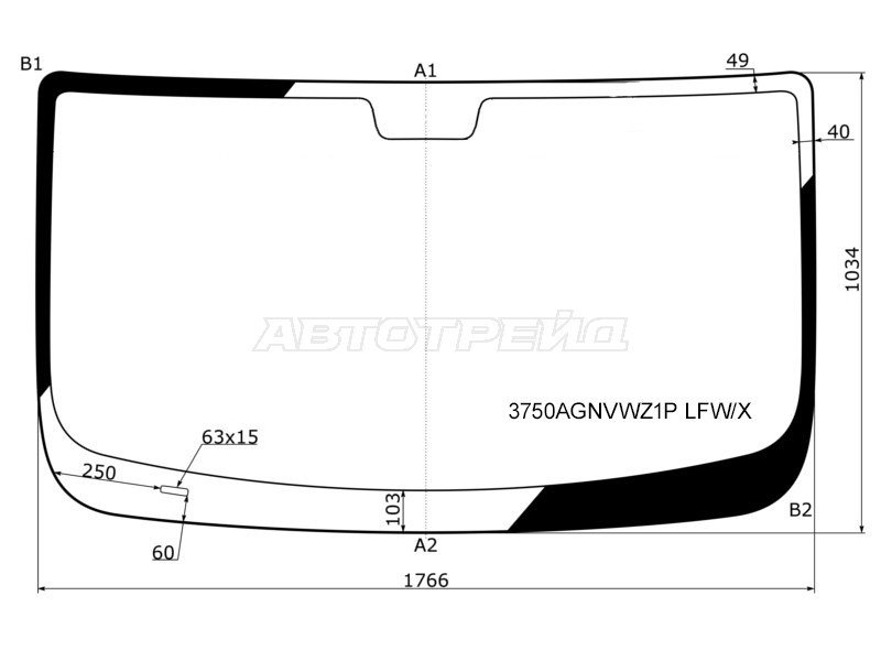 Стекло лобовое Peugeot Boxer 06-  / Citroen Jumper 06-  / Fiat Ducato 06- (XYG: 3750AGNVWZ1P LFW/X)
