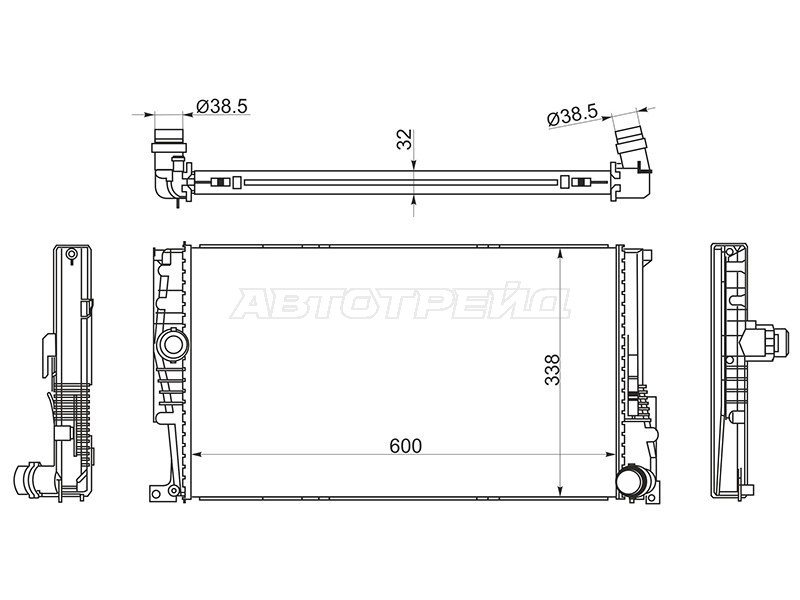Радиатор BMW 1-Series 11-19  / 3-Series 11-19  / 4-Series 13-20 (SAT: BW00011)