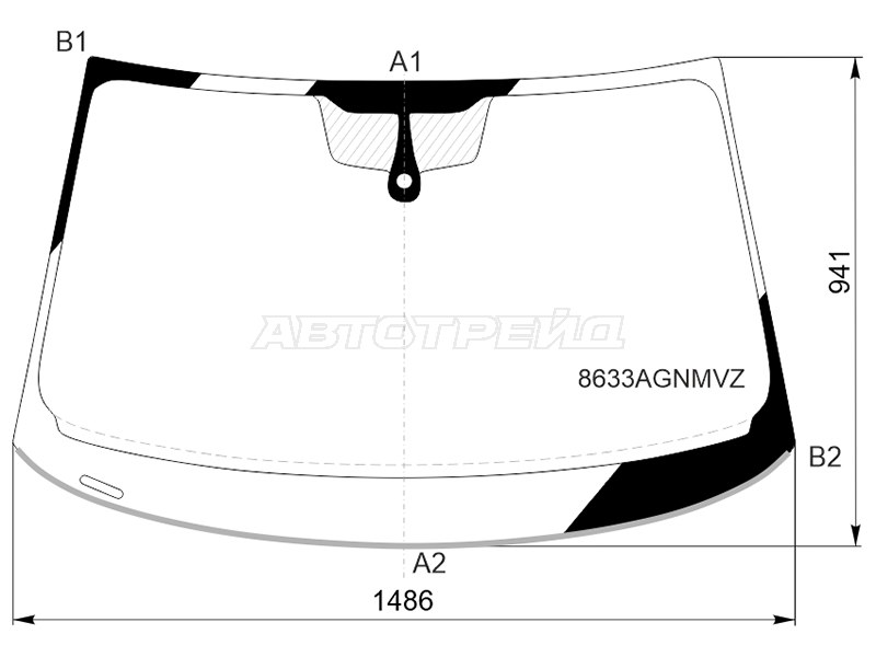 Стекло лобовое (Датчик дождя / Молдинг) Audi A5 16-  / S5 17- (FUYAO: 8633AGNMVZ)
