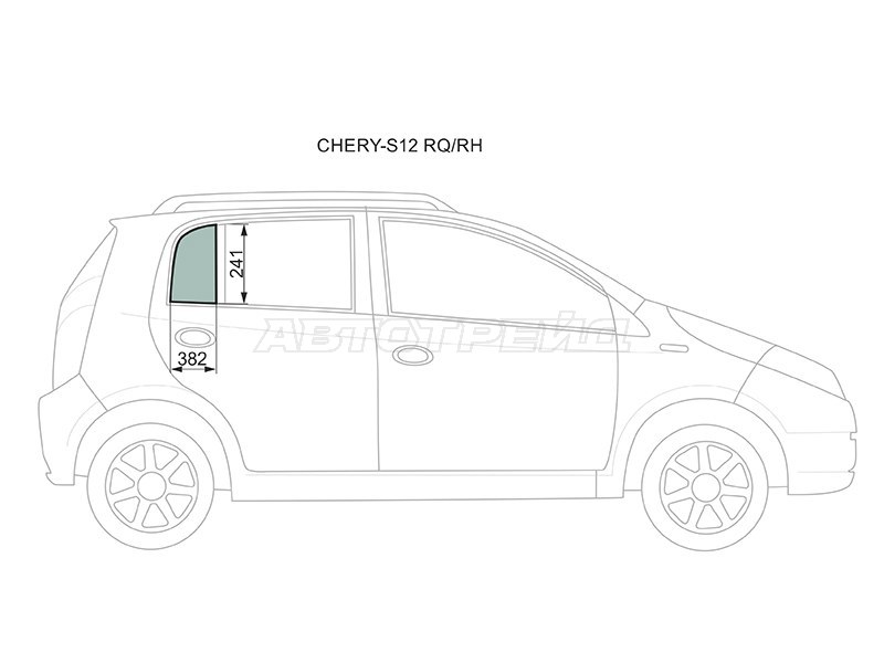 Стекло форточки (Цвет зеленый) Chery Kimo A1 08-15 (XYG: CHERY-S12 RQ/RH)