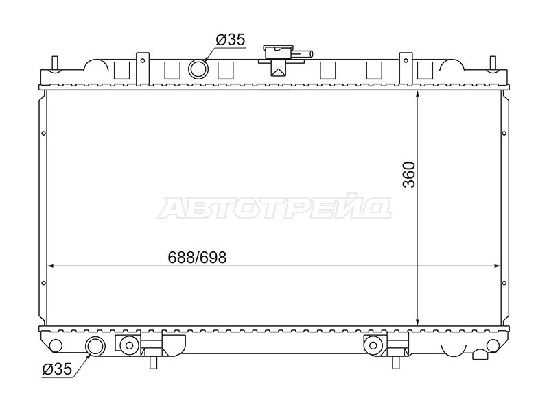 Радиатор Nissan Almera 00-06  / Primera 01-08  / Bluebird Sylphy 00-05 (SAT: SG-NS0002-12)