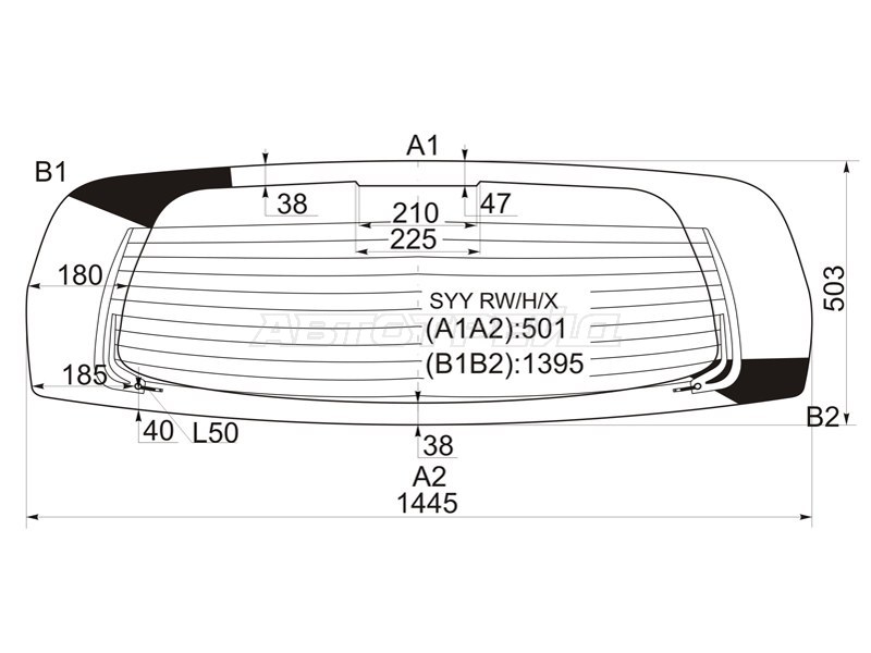Стекло заднее (Цвет зеленый / Обогрев) Honda Freed 08-16  / Freed Spike 10-16 (XYG: SYY RW/H/X)