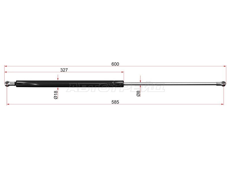 Амортизатор крышки багажника Chevrolet Captiva 06-15  / Opel Antara 06-15  / Daewoo Winstorm 06-10 (SAT: ST-96624626)