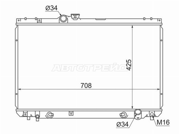 Радиатор Toyota Crown 95-07  / Crown Majesta 95-04  / Progres 98-07 (SAT: TY0006-150)