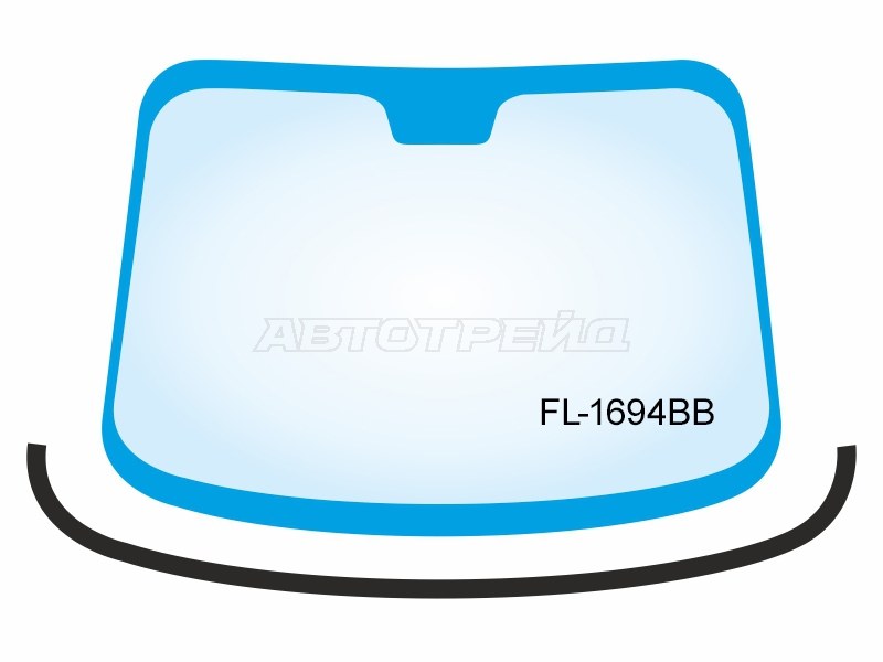 Молдинг лобового стекла (Снизу) Ford Focus 04-11 (FLEXLINE: FL-1694BB)