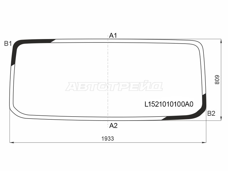 Стекло лобовое ГАЗ Валдай 8 23-  / Валдай NEXT 20-23 (FUYAO: L1521010100A0)