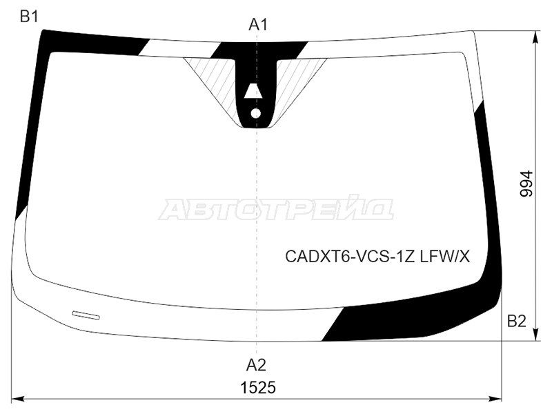 Стекло лобовое (Камера / Датчик дождя) Cadillac XT6 19-22 (XYG: CADXT6-VCS-1Z LFW/X)