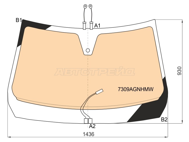 Стекло лобовое (Обогрев полный / Датчик дождя) Renault Arkana 18- (FUYAO: 7309AGNHMW)