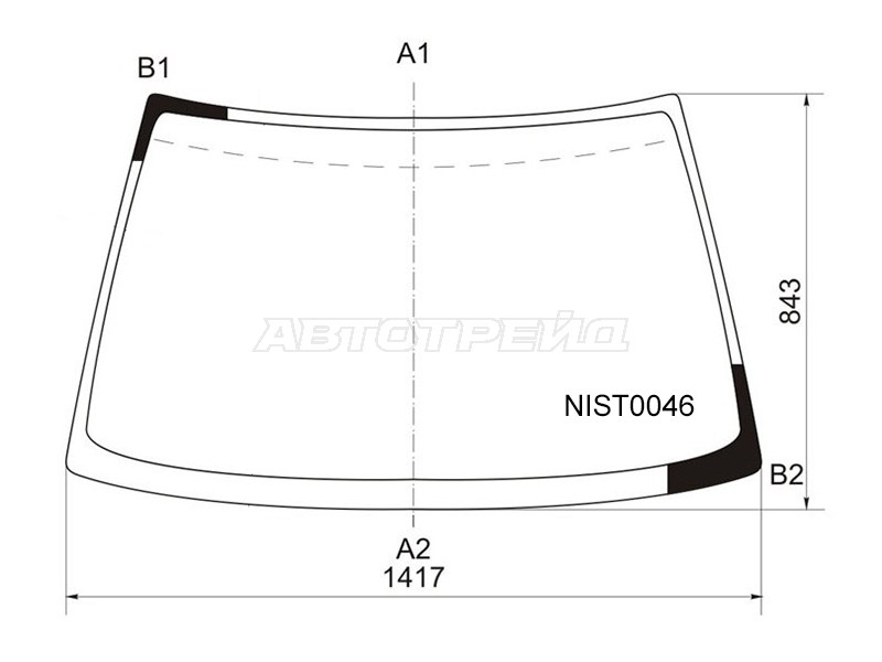 Стекло лобовое (Сборка Япония) Nissan Primera 95-02  / Infiniti G20 99-02  / Nissan Bluebird 96-01  / Primera Camino 95-97 (KMK: NIST0046)