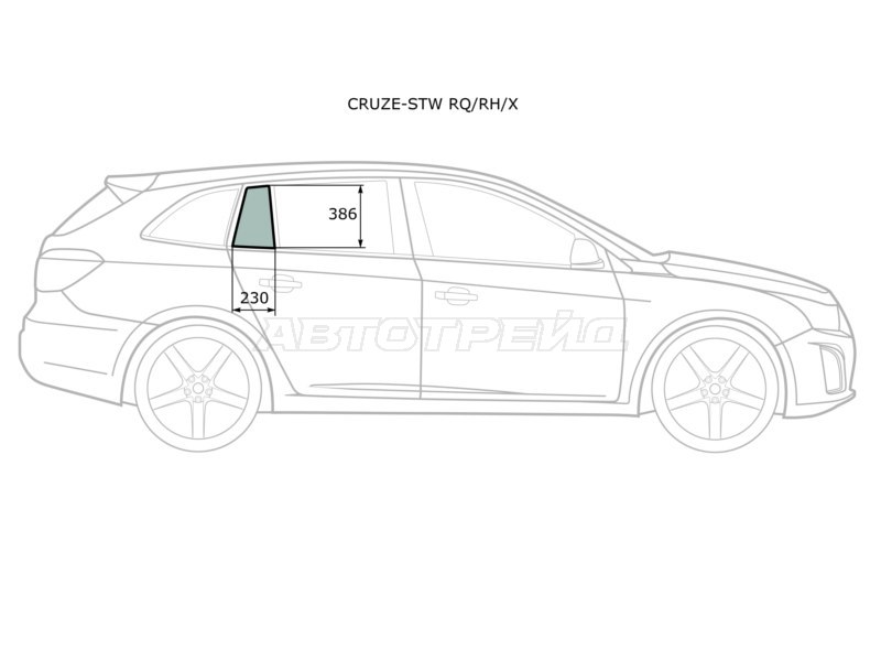 Стекло форточки (Цвет зеленый) Chevrolet Cruze 09-15 (XYG: CRUZE-STW RQ/RH/X)