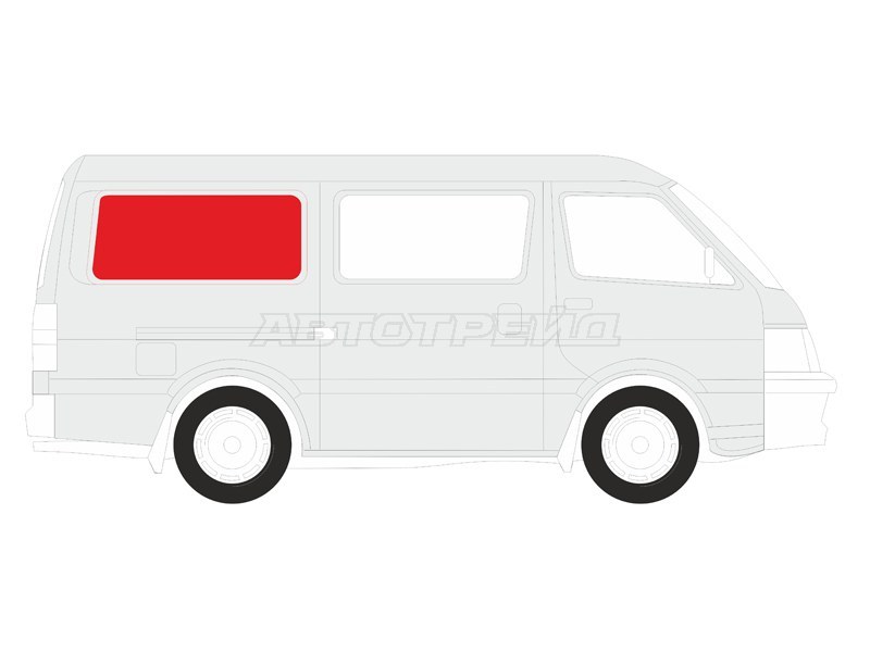 Стекло кузова боковое (не опускное) (Справа / Цвет зеленый / Антенна) Nissan Serena 05-10  / Suzuki Landy 07-10 (XYG: C25 SW/RH/H/X)