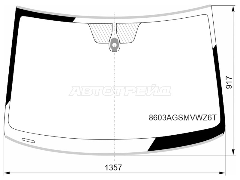 Стекло лобовое (Датчик дождя / Молдинг) Volkswagen Polo 14-20 (FUYAO: 8603AGSMVWZ6T)