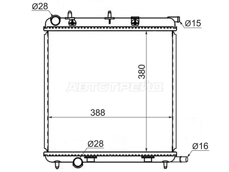 Радиатор Citroen C3 01-10  / C2 03-07  / DS3 09-16  / Peugeot 1007 05-09  / 207 06-15 (SAT: PG0003)