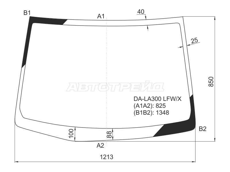 Стекло лобовое Daihatsu Mira e:S 11-17  / Subaru Pleo Plus 12-17  / Toyota Pixis Epoch 12-17 (XYG: DA-LA300 LFW/X)