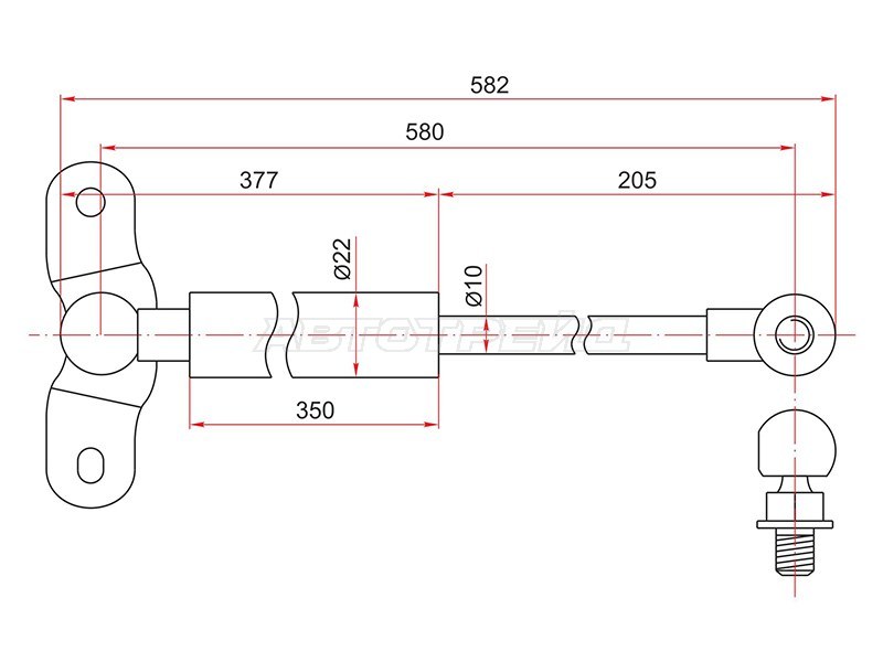 Амортизатор крышки багажника Honda Odyssey 98-04 (SAT: ST-04741-S3N-000)