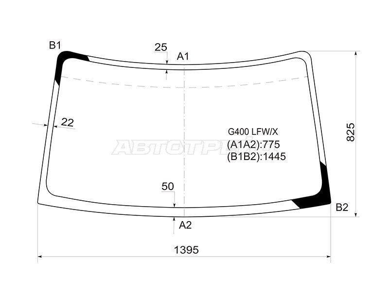 Стекло лобовое Daihatsu Grand Move 99-04  / Pyzar 96-02 (XYG: G400 LFW/X)