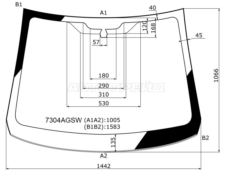 Стекло лобовое (Молдинг) Renault Kaptur 16-20 (AGC: 7304AGSW)