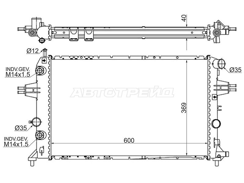 Радиатор Opel Astra 98-09  / Zafira 99-05 (SAT: OP0006-D)