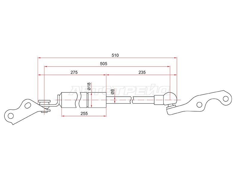 Амортизатор крышки багажника Toyota Vitz 99-05  / Yaris 99-05 (SAT: ST-68960-59025)