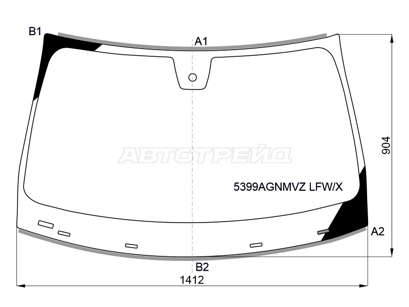Стекло лобовое (Датчик дождя / Молдинг) Mercedes-Benz A-Class 18-23  / CLA-Class 19-23 (XYG: 5399AGNMVZ LFW/X)