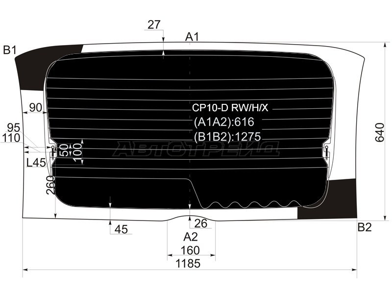 Стекло заднее (Затемненное / Обогрев) Toyota Funcargo 99-05  / Yaris Verso 99-06 (XYG: CP10-D RW/H/X)