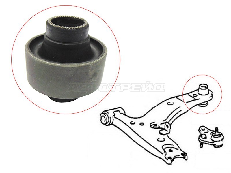 Сайлентблок RR (вертик) переднего нижнего рычага TOYOTA COROLLA /SPRINTER 91-02 4WD (SAT: ST-48655-12130)