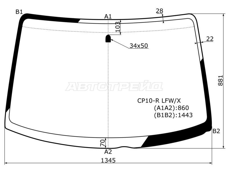 Стекло лобовое Toyota Funcargo 99-05  / Yaris Verso 99-06 (XYG: CP10-R LFW/X)