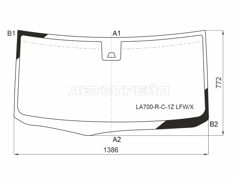 Стекло лобовое (Камера) Daihatsu Wake 14-  / Toyota Pixis Mega 15- (XYG: LA700-R-C-1Z LFW/X)