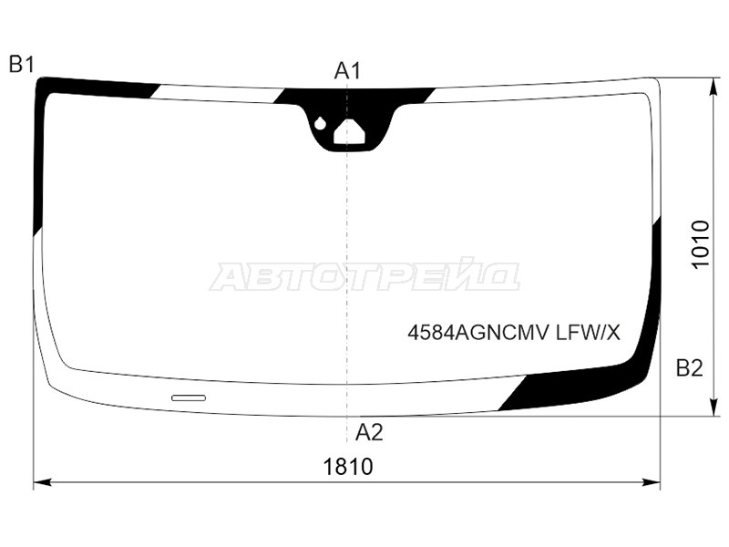 Стекло лобовое (Камера / Датчик дождя) ГАЗ Газель NN 19-  / Соболь NN 22- (XYG: 4584AGNCMV LFW/X)