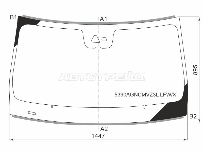 Стекло лобовое (Камера / Датчик дождя / Молдинг / 4D SED) Mercedes-Benz CLS-Class 21- (XYG: 5390AGNCMVZ3L LFW/X)