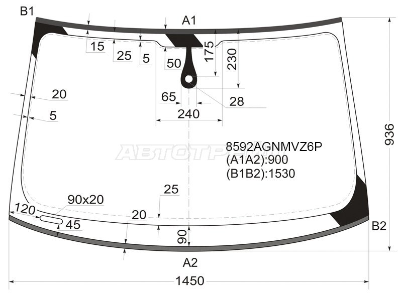 Стекло лобовое (Датчик дождя / Молдинг) Audi A5 11-16  / S5 11-17 (FUYAO: 8592AGNMVZ6P)