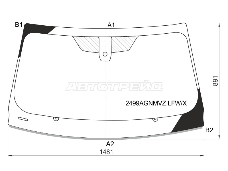 Стекло лобовое (Датчик дождя / Молдинг) BMW 4-Series 20- (XYG: 2499AGNMVZ LFW/X)
