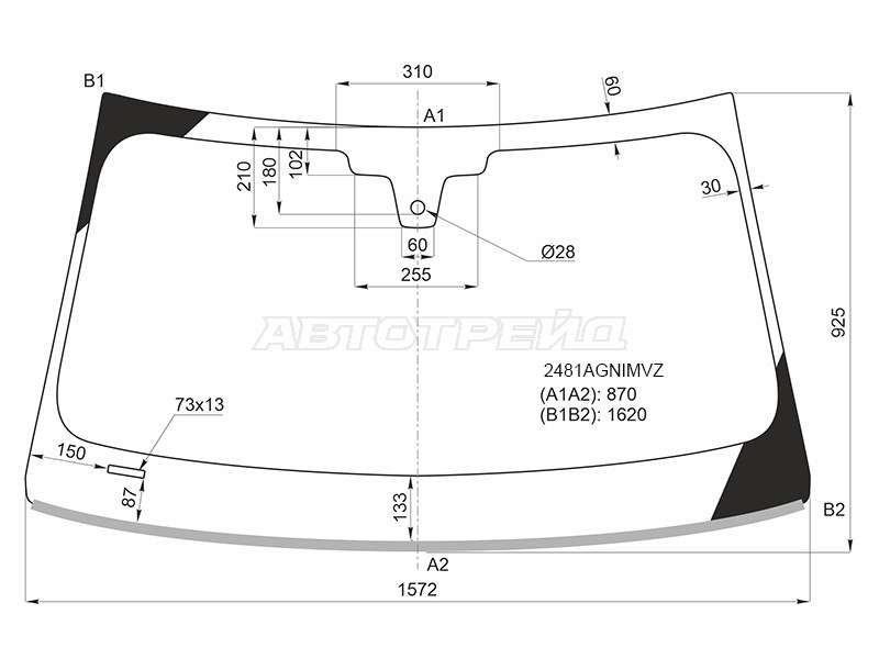Стекло лобовое (Датчик дождя / Молдинг) BMW 7-Series 15-23 (FUYAO: 2481AGNIMVZ)