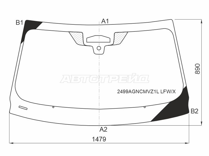 Стекло лобовое (Камера / Датчик дождя / Молдинг) BMW 4-Series 20- (XYG: 2499AGNCMVZ1L LFW/X)