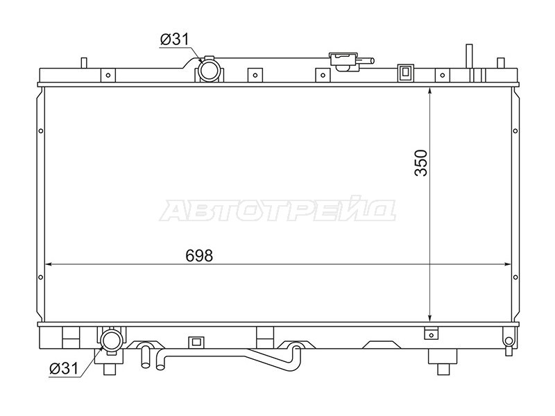 Радиатор Toyota Caldina (T190,T210) 92-02  / Carina (T210) 96-01  / Corona Premio 96-01 (SAT: TY0002-AT210)