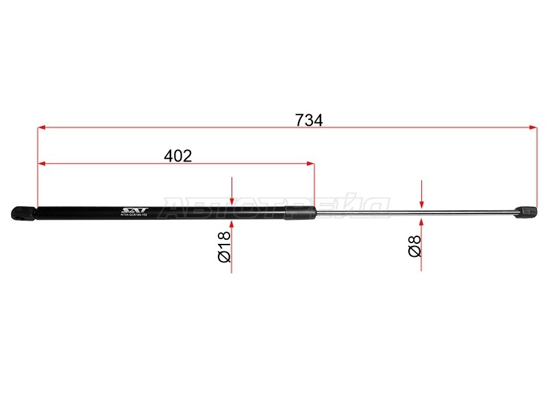 Амортизатор капота Audi A4 00-15  / S4 03-05  / SEAT Exeo 08-11 (SAT: ST-8E0823359A)