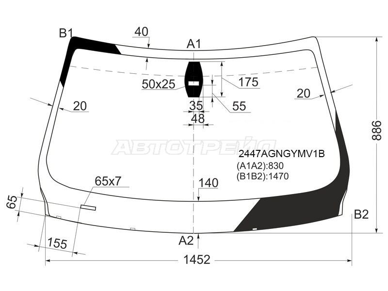 Стекло лобовое (Датчик дождя) BMW 3-Series 05-14  / M3 06-13 (FUYAO: 2447AGNGYMV1B)