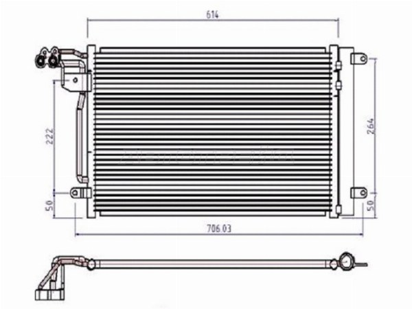 Радиатор кондиционера Skoda Rapid 12-  / Volkswagen Polo 09-22  / Audi A1 10-18  / Jetta VA3 19-  / SEAT Ibiza 08-17  / Toledo 12-19  / Skoda Fabia 07-18  / Roomster 06-15 (SAT: ST-VW01-394-0)
