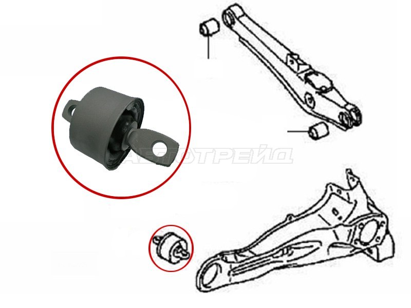 Сайлентблок заднего продольного рычага MISUBISHI GALANT FORTIS /LANCER /EVOLUTION /OUTLANDER 06- (SAT: ST-4120A125)