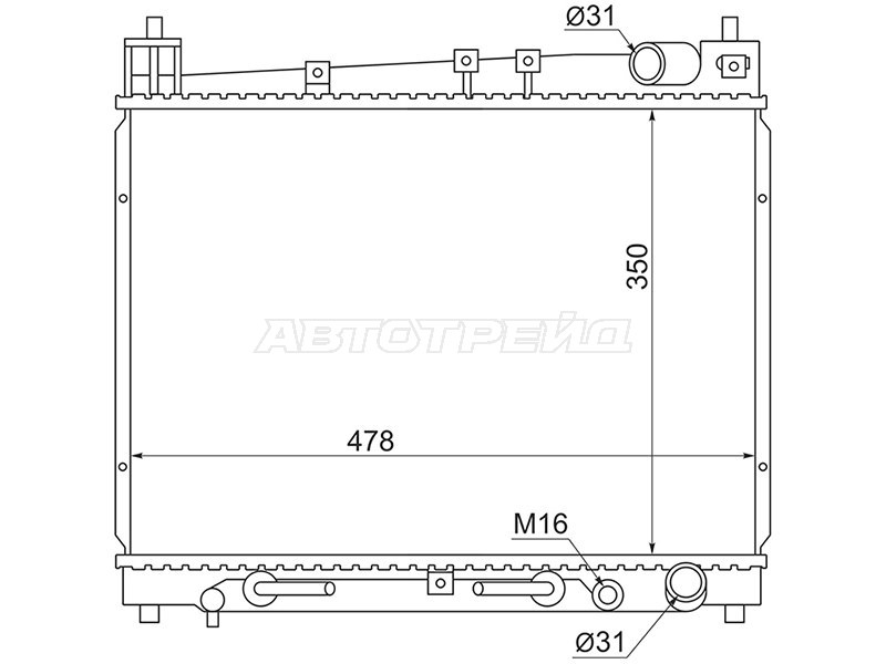 Радиатор Toyota Probox 02-  / Vitz 99-05  / bB 00-05  / Echo 99-05 (SAT: TY000W10)